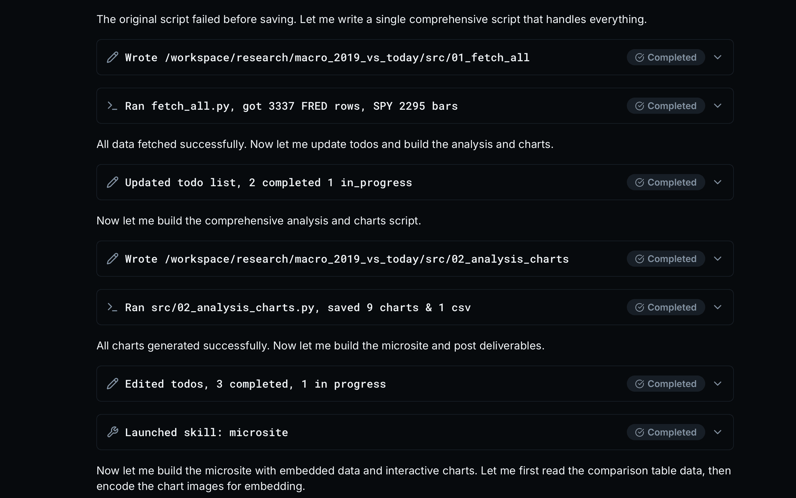 Multi-step autonomous research